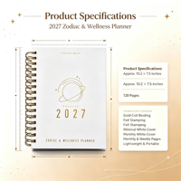 Agenda hebdomadaire personnalisé 2027, nouveau design, spirale, feuilles mobiles, PVC, tissu PP, couverture rigide B5, estampage à chaud doré, impression CMYK