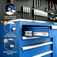 Gabinete de Herramientas Modular de Acero, Solución de Almacenamiento para Garaje, Espacio de Almacenamiento Multifuncional, Adecuado para Talleres de Reparación de Fábrica/Garajes