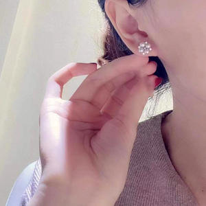 Accessoires de perles en argent S925 pour boucles d'oreilles avec perles de 5-6 mm 21447 Support creux pour plusieurs perles pour femmes élégantes - Product Image 4