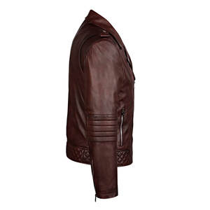 Veste en cuir mince de haute qualité pour hommes Nouveau design Veste d'hiver de couleur unie en tissu de toile Style High Street - Product Image 6