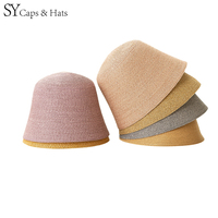 SY HATS Sombrero de cubo de paja de papel Sombrero plegable de protección solar de verano para mujer OEM personalizado disponible