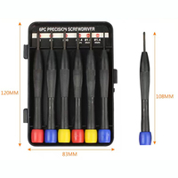 Jeu de tournevis d'horloge à tête de couleur jeu de tournevis de précision outil de réparation à fente Philip pour lunettes téléphone portable ordinateur portable