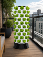Système de culture hydroponique Pineapple Tower à 10 niveaux, jardinière verticale sans terre pour légumes, herbes et feuilles vertes