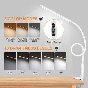 Lampe de Table LED col de cygne avec bras pivotant Flexible, éclairage de bureau, avec fonction de mémoire, pour artisans, soins des yeux - Product Image 2
