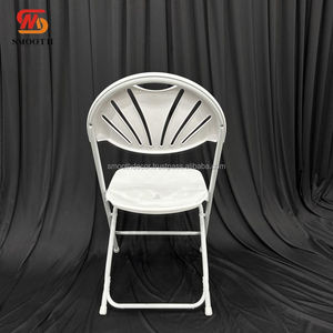 Silla Plegable Apilable de Metal Blanco para Bodas, Fiestas y Banquetes al Aire Libre, Diseño Europeo Antiguo para Sala de Estar, Venta al Por Mayor - Product Image 3