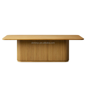 Minyu 2025 rắn gỗ sồi hình chữ nhật bàn ăn thiết lập pháp phong cách nhà hàng bảng với mật ong kết thúc cho phòng ăn - Product Image 5