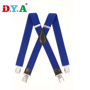 Sangle colorée personnalisée pour hommes adultes en forme de X 4 pinces métalliques bretelles élastiques ceintures pour pantalons - Product Image 3