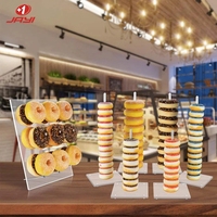 Présentoir à donuts en acrylique personnalisé, fournitures de décoration de gâteaux créatifs, présentoir à Dessert Transparent pour fête d'anniversaire et mariage