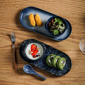 Vaisselle rétro japonaise en céramique émaillée Plats et assiettes à dessert écologiques pour les restaurants et cafés Susi - Product Image 1