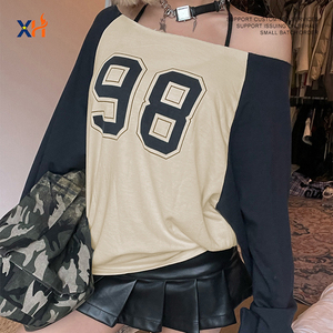 เสื้อยืดคอกลมแขนสั้นทรงเข้ารูป ระบายอากาศดี พิมพ์ลายตัวอักษรเดียว ตัดเย็บด้วยสีตัดกัน ดีไซน์ใหม่สำหรับฤดูร้อน พร้อมโลโก้สั่งทำพิเศษ - Product Image 6