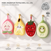 Geカスタマイズde koraalvlies snel drogende geborduurde hangende fruitvormige handdoek voor thuisgebruik voor kinderen in de badkamer