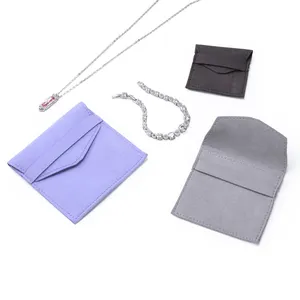 Bolsa de microfibra personalizada de alta calidad, bolsa de sobre para joyería, regalo