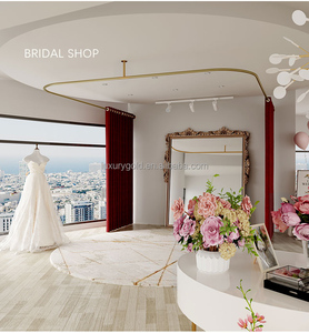 מותאם אישית L בצורת כלה חנות הולם חדר דלת וילון חדר הלבשה בגדי חנות וילונות U בצורת יופי מיטה מחיצה - Product Image 5