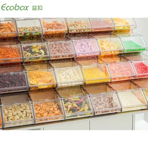 Pick and mix supermarket bulk acrylic cereal grain candy nuts display food dispenser storage container/box/bins