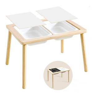 <span class=keywords><strong>Mesa</strong></span> sensorial para niños pequeños Adecuado para 1-3 <span class=keywords><strong>personas</strong></span>, viene con <span class=keywords><strong>2</strong></span> contenedores de almacenamiento Juego y aprendizaje multifuncional para niños - Product Image 1