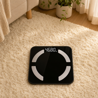 Balance de salle de bain numérique ultra-fine en verre trempé de 4 mm, haute précision, avec logo personnalisé, vente en gros OEM