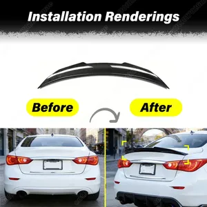 Aileron de coffre arrière style PSM pour Q50, années 2014 à 2024, pièces de décoration automobile - Product Image 2
