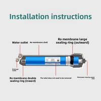 Membrane d'osmose inverse RO 50G/75G/100G/400G/600G ; Remplacement de purificateur d'eau certifié officiellement