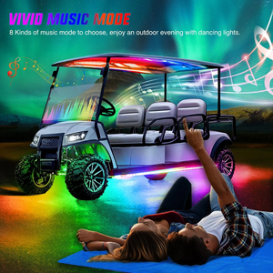 Nouvel ensemble de bandes lumineuses décoratives <span class=keywords><strong>LED</strong></span> personnalisées <span class=keywords><strong>pour</strong></span> châssis, éclairage d'ambiance RGBIC, étanche IP68 <span class=keywords><strong>pour</strong></span> voiturette de golf et moto - Product Image 2