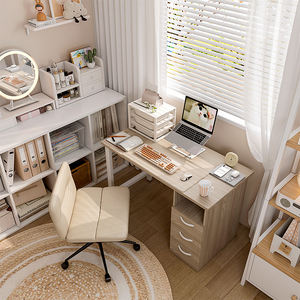 High Quality Storage Cabinet Wooden Desk Home <strong>Desktop</strong> <strong>Computer</strong> Student Study Table for Office Furniture - Product Image 5