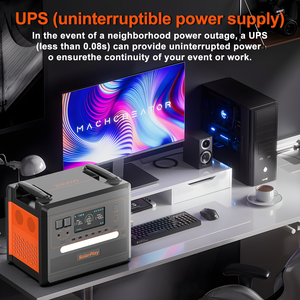 Station d'alimentation portable haute capacité avec batterie LiFePO4, générateur solaire pour voiture, onde sinusoïdale pure, pour usage domestique, extérieur et d'urgence (US/EU) - Product Image 4