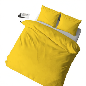 Ensemble de housse de couette 100% coton jaune pour lit double français 200x200cm - Product Image 3