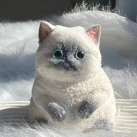 Juguete de goma de simulación de gato gordo, pintado a mano, gigante, antiestrés, regalo creativo DIY, adorno lindo