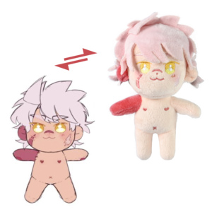 Poupée en peluche personnalisée avec image de dessin animé d'idole, cheveux roses, bébé <span class=keywords><strong>nu</strong></span>, peut être habillé, jouet cadeau, deux couleurs de peau - Product Image 1