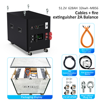 Batterie solaire 51,2 V 628 Ah MB56 en stock UE avec BMS JK 300A V19 pour usage domestique, pack de batterie haute capacité pour l'alimentation de secours