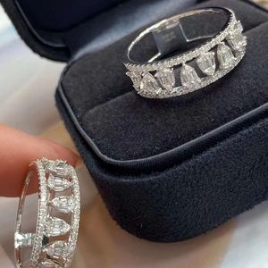 Bague de mariage Xinfly Wide 0.42ct en diamant en forme de goutte d'eau, alliance éternelle pour la main droite - Product Image 2