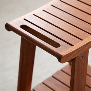 Tabouret de salle de bain double couche en teck, 35x25x42cm, siège de rangement pour la douche, pour adultes et personnes âgées - Product Image 2