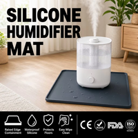 Base de humidificateur en silicone avec rebord surélevé, tapis imperméable anti-fuite pour humidificateur ultrasonique, antidérapant, OEM