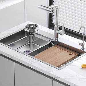 Fregadero de Cocina Grande de Acero Inoxidable 304 con Relieve Plateado, Duradero y Práctico, Tres Tipos de Instalación - Product Image 2