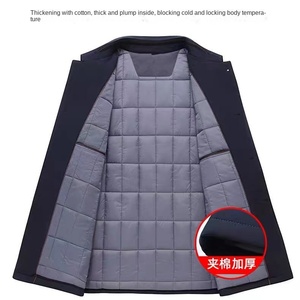 <span class=keywords><strong>Manteau</strong></span> d'hiver pour hommes High Street Long épais imperméable en coton <span class=keywords><strong>avec</strong></span> revers et logo en <span class=keywords><strong>fourrure</strong></span> de lapin sur le devant - Product Image 2