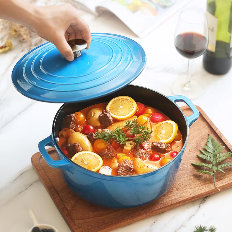 Посуда чугунная кухонная многофункциональная суповая кастрюля прочная Высококачественная кухонная посуда кастрюля для приготовления томатного супа кастрюля