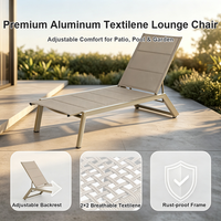 Chaise longue pliable réglable avec structure en aluminium, transat d'extérieur pour patio, piscine, jardin