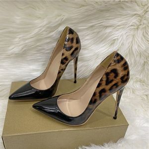 8CM/10CM/12CM Sexy Chaussure Talon Haute Animal Print Female <b>Slippers</b> <b>Leopard</b> Stiletto Heels for Women - Product Image 2