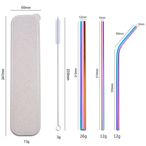 Pailles en métal personnalisées de qualité supérieure, qualité alimentaire, acier inoxydable 18/8, pailles colorées - Product Image 2