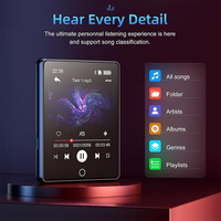 Lecteur MP3 A6 32 Go avec écran tactile, Bluetooth 5.0, haut-parleur, radio FM, enregistreur vocal
