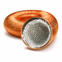 Conduit d'air spiralé en aluminium flexible industriel de 100 mm x 3 m, conception chinoise pour systèmes CVC extérieurs, hôpitaux, écoles et cantines