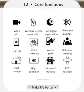 Nueva Cámara WIFI FHD 1080P con Visión Nocturna, Detección de Movimiento, Vigilancia Doméstica, Pantalla de 2.8 Pulgadas, Videollamada, Cámara Inteligente Wifi - Product Image 3