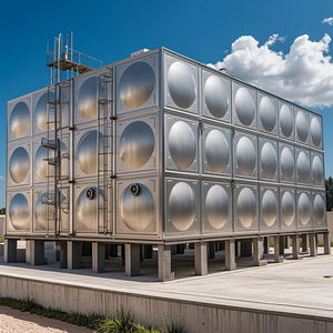 Tanque de almacenamiento de agua de acero inoxidable personalizado 50-10000m3 Capacidad 100-500-1000 Toneladas Maquinaria de tratamiento de agua 1 año de garantía - Product Image 5