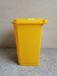 Poubelle de tri des déchets 50L, poubelle à pédale pour déchets médicaux, conteneur médical en plastique, poubelle jaune pour déchets - Product Image 2