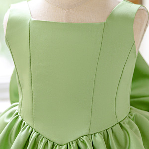 Robe de bal décontractée verte pour <span class=keywords><strong>filles</strong></span>, style tutu floral, col carré, superposée, vêtements d'anniversaire pour enfants, OEM - Product Image 4