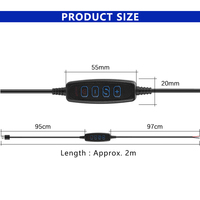 Câble USB 2M 5V pour LED, variateur de couleur tricolore, contrôleur 4 touches 2 canaux, noir et blanc, pour éclairage LED basse tension CCT bicolore