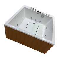 Baignoire Spa Rectangulaire Moderne 2026 pour Intérieur, Autoportante, en Acrylique, avec Massage par Jets d'Air, Surface Solide, Jacuzzi d'Extérieur avec Tablier de Massage