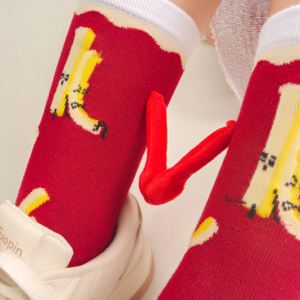 Chaussettes tubulaires magnétiques à motif de dessin animé d'Halloween, motif hamburger et hot-dog, tendance alimentaire, en stock - Product Image 2