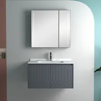 Новая ванночная раковина из нержавеющей стали с зеркальным шкафом