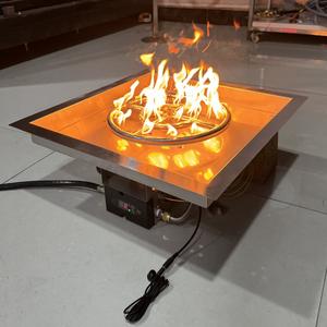 आउटडोर फायर पिट टेबल के लिए 22 इंच स्टेनलेस स्टील स्क्वायर गैस रिमोट कंट्रोल फायर पिट बर्नर किट सिस्टम - Product Image 3