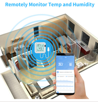 TY-TH16 pour Tuya, thermomètre d'ambiance WiFi avec écran LCD, thermomètre intelligent et hygromètre, capteur d'humidité, rechargeable par adaptateur USB